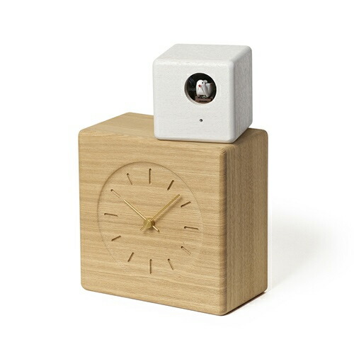 Lemnos（レムノス）置時計 Cubist Cuckoo Clock（キュビスト カッコー） ナチュラル+ホワイト 26,950円