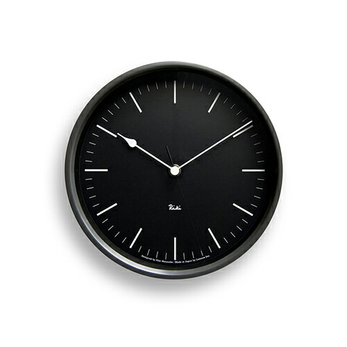 Lemnos（レムノス）電波時計 RIKI STEEL CLOCK（リキ スチール クロック）ライン指標 ブラック｜YAMAGIWA
