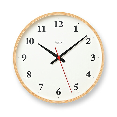 Lemnos（レムノス）掛時計 Plywood clock φ254mm ナチュラル