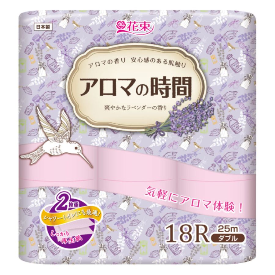 花束 アロマの時間 ラベンダー 18ロール×6パックダブル 丸富製紙