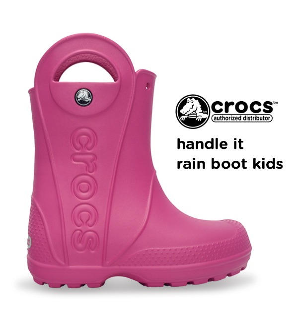 pink and green rain boots