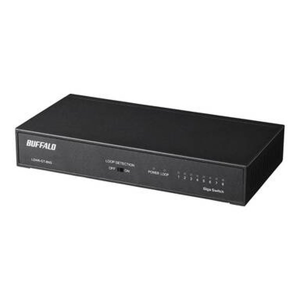 【10日は24時間限定クーポン配布】BUFFALO バッファロー Giga 8ポート スイッチ 電源内蔵 金属 マグネット付 ブラック LSW6-GT-8NS/DBK (2544325) 送料無料