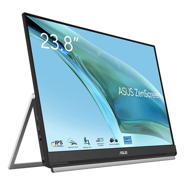 【10日はエントリーで最大限度5000尖んがり】ASUS エイスース23.8型広広とした 移動性管する 黒いこと ZenScreen MB249C(2574552)貨物輸送無料