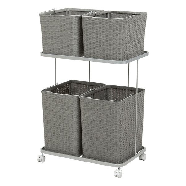 【10日は24時間限定クーポン配布】萩原 ハギハラ ランドリーラック 幅60×奥行40×高さ97cm グレー RAN-2428GY (2519516) 代引不可