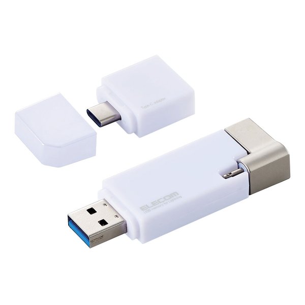 【25日は24時間限定クーポン配布】ELECOM エレコムLightningUSBメモリ/USB3.2 Gen1 /USB3.0対 32GB ホワイト MF-LGU3B032GWH(2539025)送料無料｜KLAXON