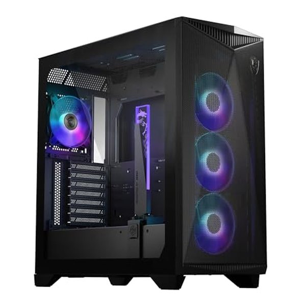 【20日は24時間限定クーポン配布】MSI エムエスアイ ミドルタワーケース ARGBファン 4基 E-ATX ブラック MPG GUNGNIR 300R AIRFLOW (2581116) 送料無料