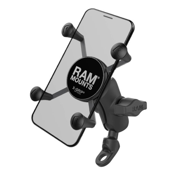 【15日は24時間限定クーポン配布】RAM MOUNTS ラムマウント Xグリップ S &9mm穴ミラーフレームベースセット ショートアーム 1インチボール P107-6133 (2576006) 代引不可 送料無料