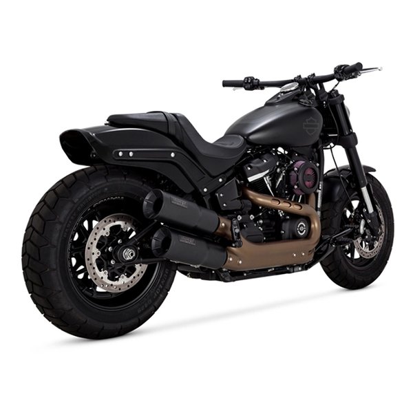 【10日は24時間限定クーポン配布】VANCE&HINES（バンスアンドハインズ） Hi-Output ハイアウトプット スリップオン ブラック マフラー FATBOB FXFB（S 18-20 1801-1250 (2630385) 代引不可 送料無料