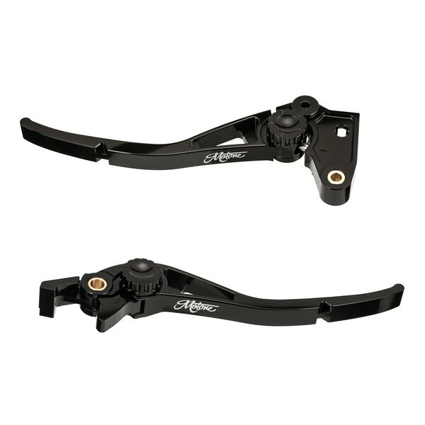 【25日は24時間限定クーポン配布】MOTONE CUSTOMS（モートーンカスタムズ）レバーセット PIKE アルミ ブラック LVR001(2635468)代引不可 送料無料｜KLAXON
