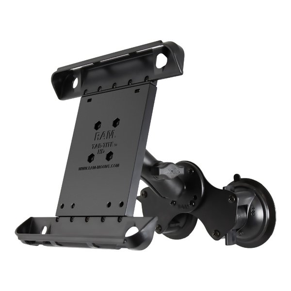 【25日は24時間限定クーポン配布】RAM MOUNTS ラムマウントタブタイト iPad1-4世代用 &ダブルサクションベースセット 標準アーム 吸盤径83.8mm RAM-B-189-TAB3U(2635649)代引不可 送料無料|KLAXON
