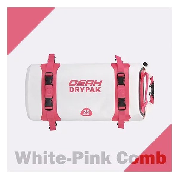【15日は24時間限定クーポン配布】OSAH DRYPAK（オサー ドライパック） 25L テールパック IPX6/防水/ホワイト/ピンク GBM-201-B-7 White-Pink Comb (2615340) 代引不可 送料無料
