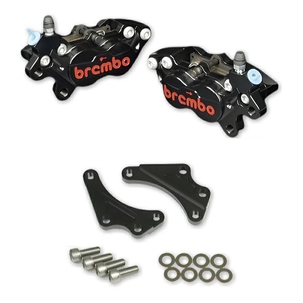 【10日は24時間限定クーポン配布】ROUGH&ROAD ラフアンドロード WORKS QUALITY brembo40ミリキャリパーサポート・キャリパーセット 左右/黒/赤ロゴ WQ28-13005BK (2646356) 代引不可 送料無料