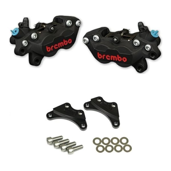 【25日は24時間限定クーポン配布】ROUGH&ROAD ラフアンドロードWORKS QUALITY brembo40ミリキャリパーサポート・キャリパーセット 左右/ブラック WQ26-15001BK(2646345)代引不可 送料無料|KLAXON