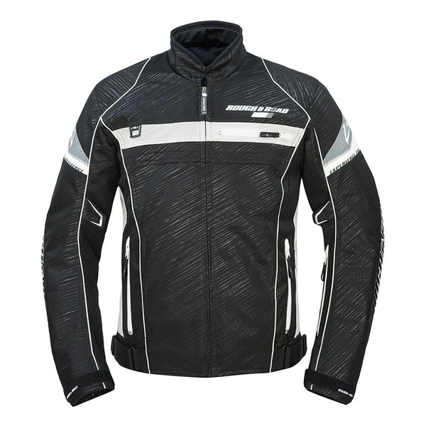 【20日は24時間限定クーポン配布】ROUGH&ROAD ラフアンドロード R&R フルメッシュジャケットFP スラッシュBK/WH-XL RR7346SS-BKWH5 (2529388) 代引不可 送料無料