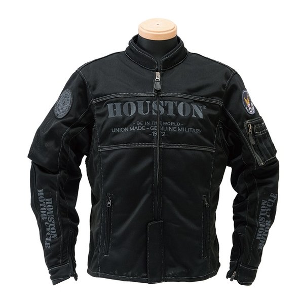 【20日は24時間限定クーポン配布】HOUSTON ヒューストン モーターサイクルライディングジャケット ブラック 2XLサイズ HTVA2510SBK2 (2649768) 送料無料
