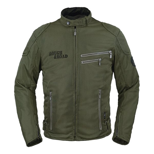 【15日は24時間限定クーポン配布】ROUGH&ROAD ラフアンドロード ライディングZIPメッシュJK EM OV/BK-M RR7308OV/BK2 (2567545) 代引不可 送料無料 12,494円