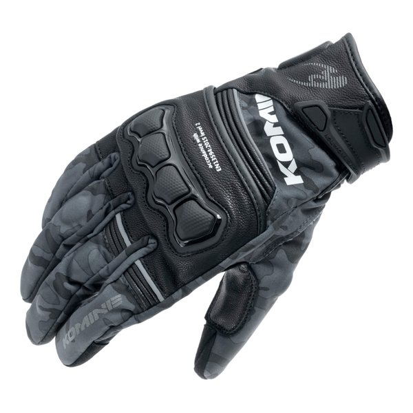 【10日は24時間限定クーポン配布】KOMINE コミネ ＧＫ－８５６レザーＷＩＮＤＰＲＯＯＦ ＧＬＯＶＥＳ ＨＧ ブラック／ＣＡＭＯ Ｘ GK-856/BK/CAMO/XL (2622084) 代引不可 送料無料