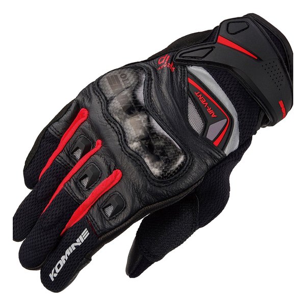 【25日は24時間限定クーポン配布】KOMINE コミネGK-224 CARBON LEATHER MGLV BK/RED L 06-224/BK/RD/L(2478365)代引不可 送料無料｜KLAXON