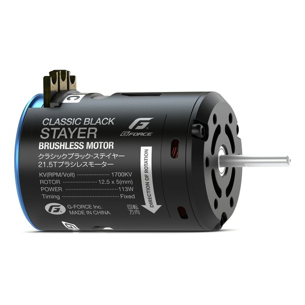 【25日は24時間限定クーポン配布】G-FORCE（ジーフォース）Classic Black StayerBrushless Motor 21.5T G0423(2671210)代引不可 送料無料｜KLAXON