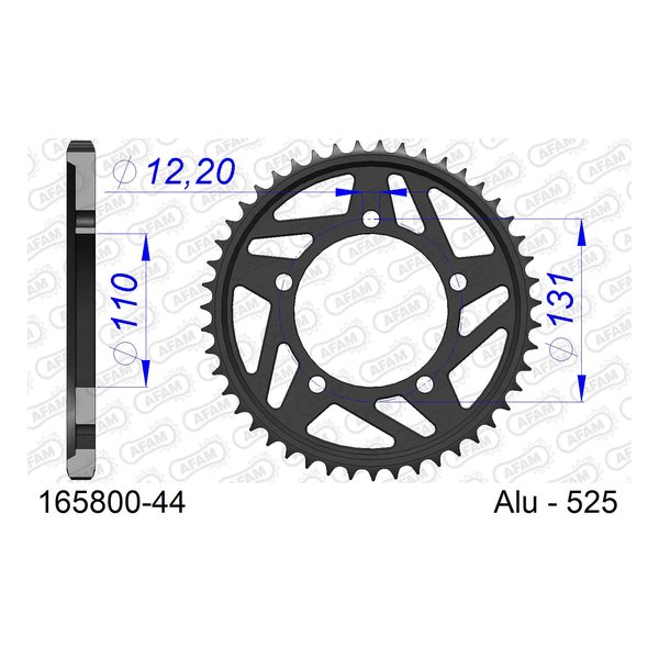 【20日は24時間限定クーポン配布】AFAM（アファム）Rスプロケット 525-44 165800-44(2638593)代引不可 送料無料｜KLAXON