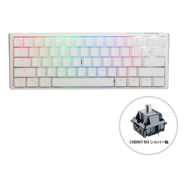 【30日は24時間限定クーポン配布】Ducky ダッキーOne 3 Mini 60% keyboard Classic Pure White Cherry RGB シルバー軸 dk-one3-classic-pw-rgb-mini-silver(2548085)代引不可 送料無料｜e-zoa SHOP