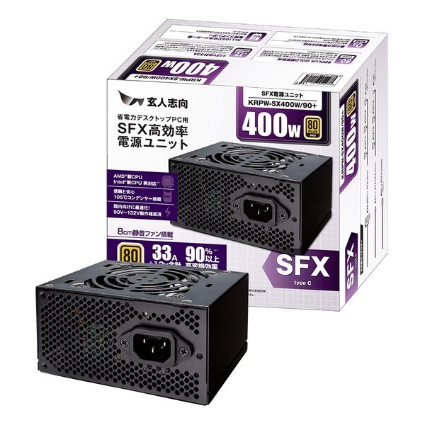 【25日は24時間限定クーポン配布】玄人志向 クロウトシコウPREMIUMシリーズ 400W SFX電源 80+GOLD KRPW-SX400W/90+(2338462)代引不可 送料無料|e-zoa SHOP