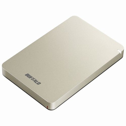 【15日は24時間限定クーポン配布】BUFFALO バッファロー ポータブルHDD 1TB ゴールド HD-PGF1.0U3-GLA (2472038) 送料無料