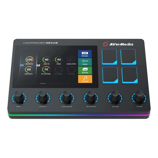 【20日は24時間限定クーポン配布】AVerMedia アバーメディア Live Stream NEXUS オーディオミキサー & 配信者向けコントロールセンター AX310 (2510111) 代引不可 送料無料