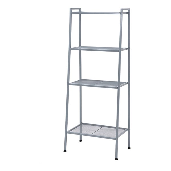 萩原 ハギハラ4段スチールラック グレー 幅59cm KR-3367GY(2518276)代引不可