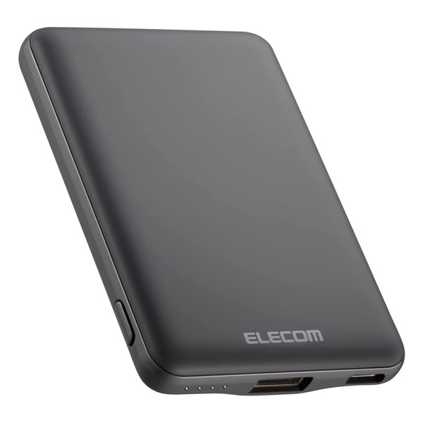 【楽天市場】elecom エレコムエレコム 5000mah 12w コンパクト 薄型 軽量 モバイルバッテリー ダークグレー De C37