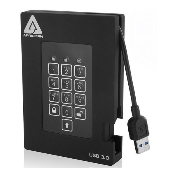【10日は24時間限定クーポン配布】Apricorn アプリコーン 外付けHDD ポータブル Aegis Padlock Fortress - USB 3.0 Solid State Drive A25-3PL256-S256F R2 (2574120) 代引不可 送料無料