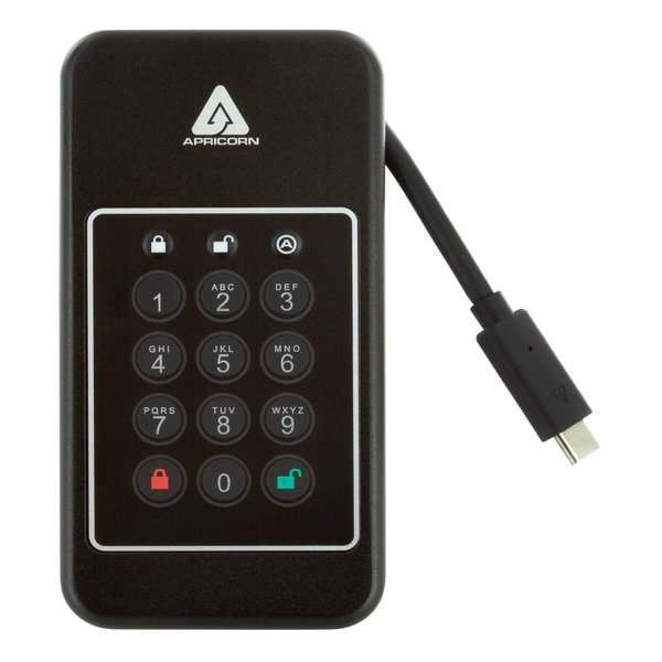 【10日は24時間限定クーポン配布】Apricorn アプリコーン Aegis NVX - NVMe SSD USB 3.2 Type-C ANVX-1TB 暗証番号ストレージ ANVX-1TB (2588562) 代引不可 送料無料
