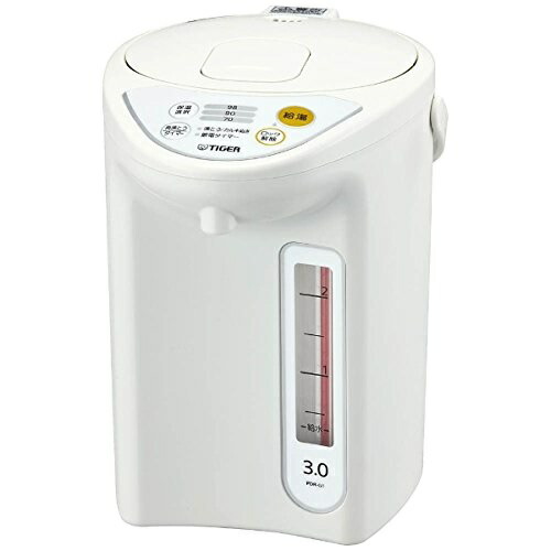 【10日は24時間限定クーポン配布】TIGER タイガー魔法瓶 マイコン電動ポット 3.0L/ホワイト PDR-G301-W (2411461) 代引不可 送料無料