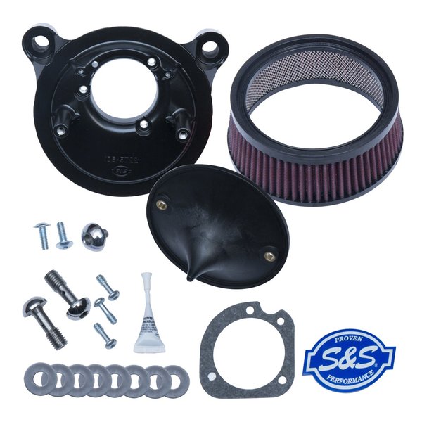 【25日は24時間限定クーポン配布】S&S Cycle Inc（エスアンドエスサイクル）ステルス エアクリーナーキット カバーなし ツインカム ケーブル2本引 01-17 170-0300B(2625098)代引不可 送料無料｜e-zoa SHOP 23,630円