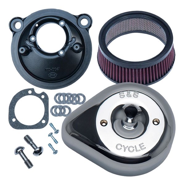 【25日は24時間限定クーポン配布】S&S Cycle Inc(エスアンドエスサイクル)ステルス エアクリーナーキット ティアドロップ クローム スポーツスター 07-22 170-0526B(2625106)代引不可 送料無料|e-zoa SHOP