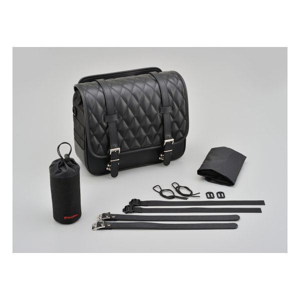 【10日は24時間限定クーポン配布】DAYTONA デイトナ サイドバッグ 12L ブラック ダイヤパターン サドルバッグ DHS-21 D24364 (2515846) 代引不可 送料無料