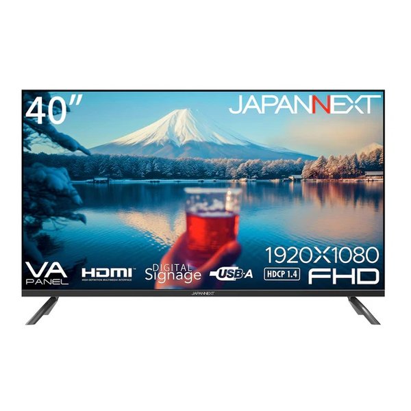 【15日は24時間限定クーポン配布】JAPANNEXT ジャパンネクスト 液晶モニター 40型 フルHD 1920×1080 VAパネル 半光沢 HDMI×2 音声・ビデオ入力端子 JN-V40TFHD-U (2588164) 代引不可 送料無料
