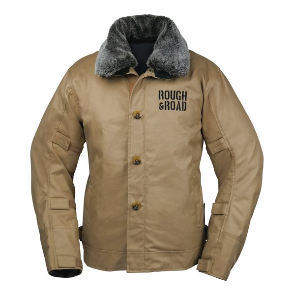 【20日は24時間限定クーポン配布】ROUGH&ROAD ラフアンドロード バイク用 N-1RボアウインタージャケットFP カーキ/Lサイズ RR7691KK3 (2491195) 代引不可 送料無料