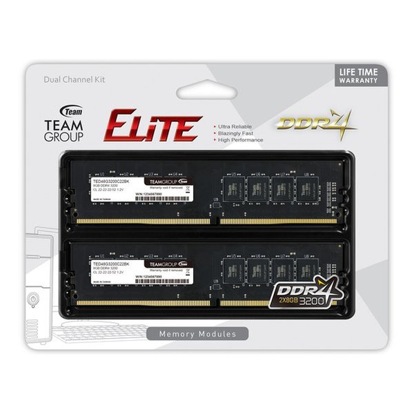 【25日は24時間限定クーポン配布】Team チームPC用メモリ 8GB DDR4 PC4-25600 2枚組 TED416G3200C22DC01(2484799)送料無料|e-zoa SHOP
