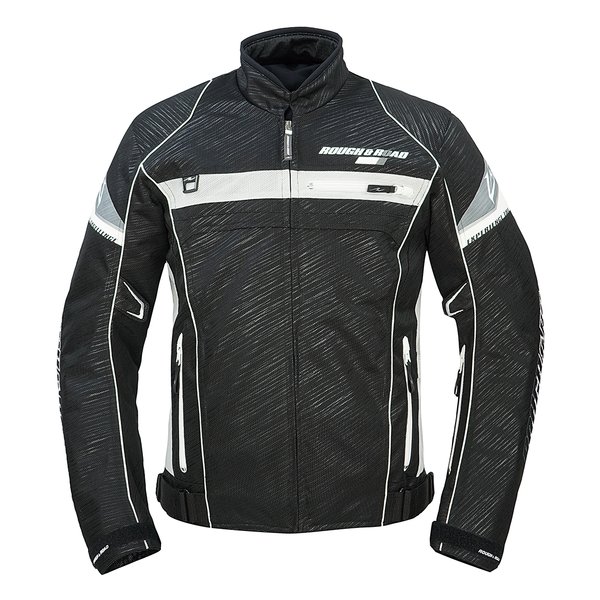 【20日は24時間限定クーポン配布】ROUGH&ROAD ラフアンドロード R&R フルメッシュジャケットFP スラッシュBK/WH-M RR7346SS-BKWH2 (2529387) 代引不可 送料無料