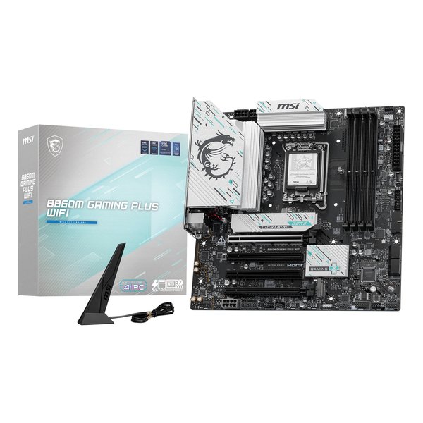【20日は24時間限定クーポン配布】MSI エムエスアイ マザーボード Micro-ATX/IntelCoreUltra/Thunderbolt4ポート/Wi-Fi7/5GLAN/PCIe5 B860M GAMING PLUS WIFI (2642557) 送料無料