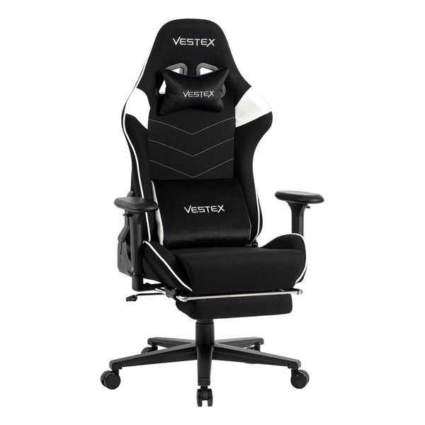 【20日は24時間限定クーポン配布】VESTEX（ベステックス）S2 高撥水メッシュファブリック フットレスト付き ゲーミングチェア ホワイト VES-S2FTWH(2644270)代引不可 送料無料｜e-zoa SHOP