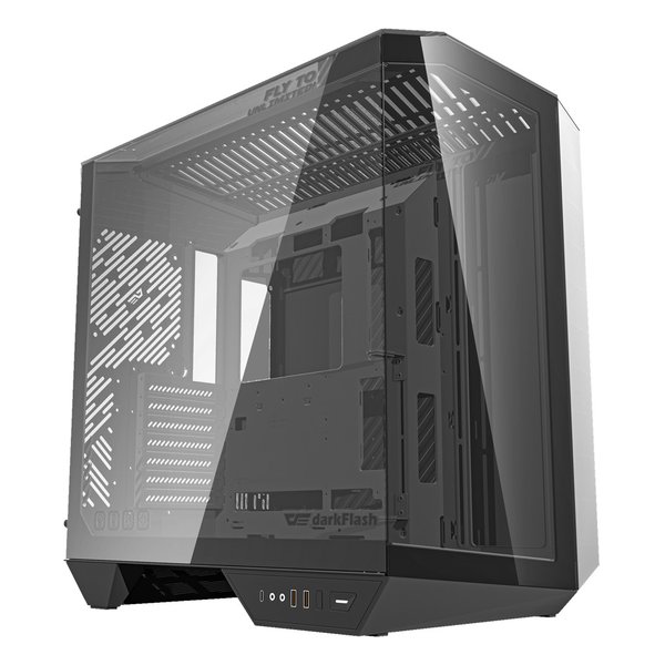 【20日は24時間限定クーポン配布】darkFlash（ダークフラッシュ） ミドルタワーケース DY470 ATX/ピラーレス/ブラック DY470-PCCASE-BLACK (2647245) 送料無料 12,706円