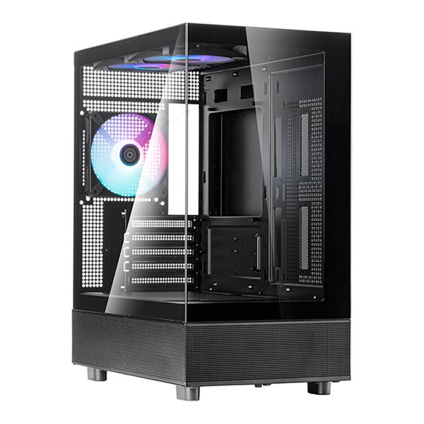 【20日は24時間限定クーポン配布】SilverStone Technology シルバーストーン Lucid 04 黒 Micro-ATXケース SST-LD04-B-ARGB (2651476) 送料無料