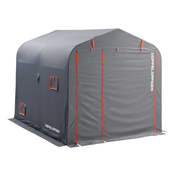 【15日は24時間限定クーポン配布】DOPPELGANGER（ドッペルギャンガー）バイクガレージ 2500 ワイド 幅2000mm/全長2500mm/グレー/オレンジ DCC538W-GY(2648214)代引不可画像