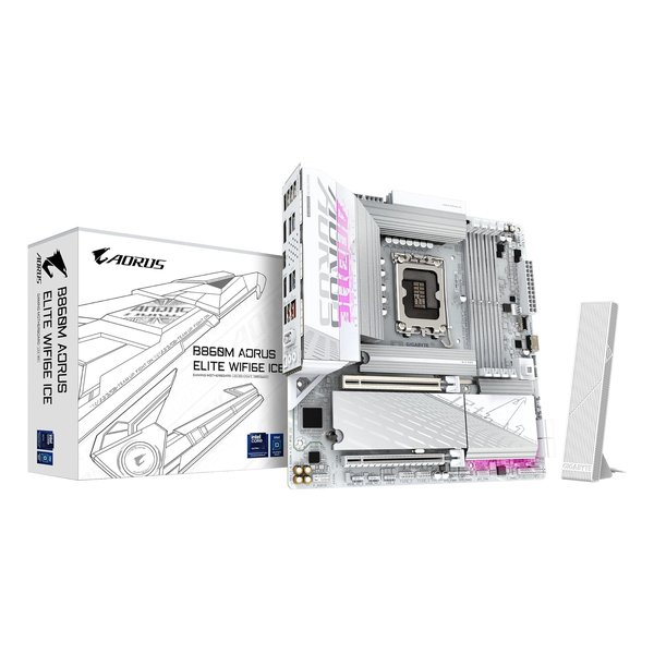 【20日は24時間限定クーポン配布】GIGABYTE ギガバイト B860M AORUS ELITE WIFI6E ICE Micro-ATX マザーボード B860M A ELT WF6E ICE (2653906) 代引不可 送料無料
