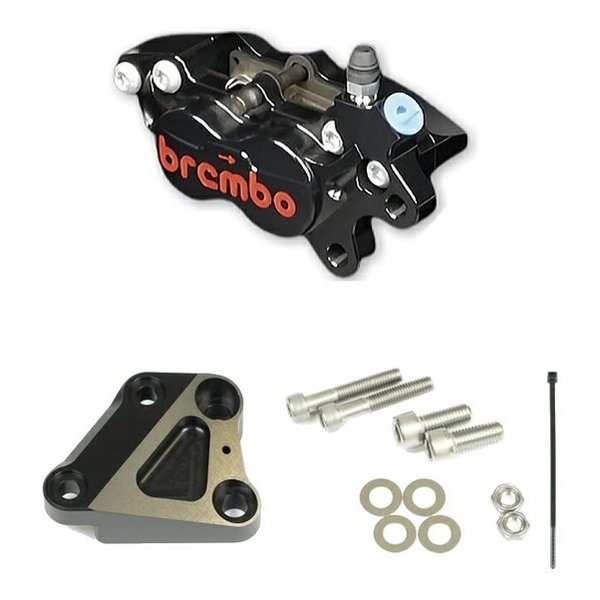 【15日は24時間限定クーポン配布】ROUGH&ROAD ラフアンドロード WORKS QUALITY brembo40ミリキャリパーサポート・キャリパーセット 右/黒/赤ロゴ WQ28-10074BK (2646355) 代引不可 送料無料
