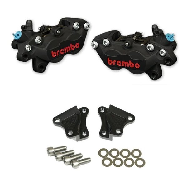 【20日は24時間限定クーポン配布】ROUGH&ROAD ラフアンドロード WORKS QUALITY brembo40ミリキャリパーサポート・キャリパーセット 左右/ブラック WQ26-17001BK (2646347) 代引不可 送料無料