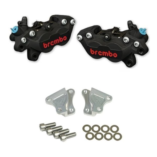 【25日は24時間限定クーポン配布】ROUGH&ROAD ラフアンドロードWORKS QUALITY brembo40ミリキャリパーサポート・キャリパーセット 左右/ブラック WQ26-17001SV(2646348)代引不可 送料無料|e-zoa SHOP