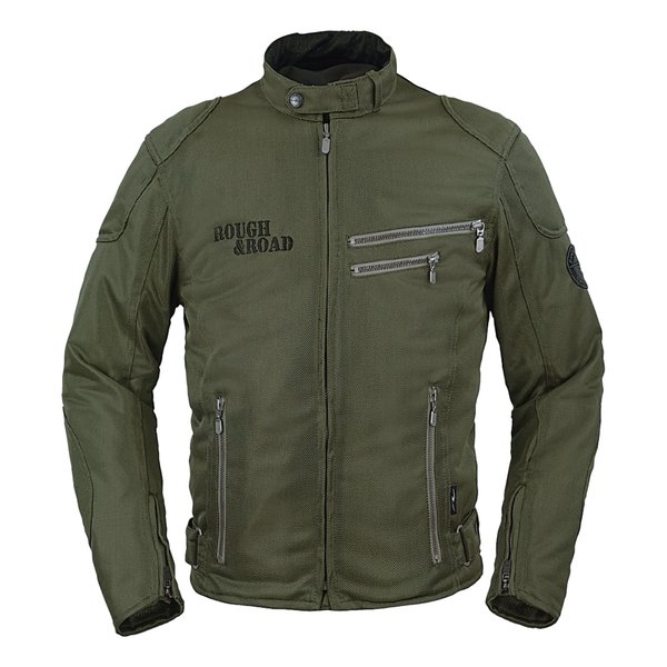 【15日は24時間限定クーポン配布】ROUGH&ROAD ラフアンドロード ライディングZIPメッシュJK EM OV/BK-L RR7308OV/BK3 (2567546) 代引不可 送料無料 12,532円